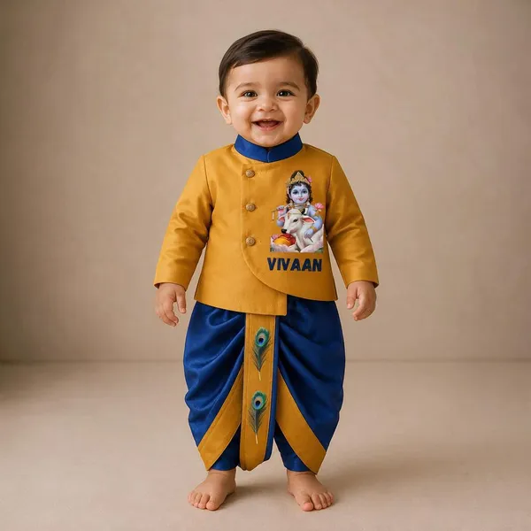 Mustard_Blue_Tissue_Krishna_Costume_Dhoti_Set_For_Babies