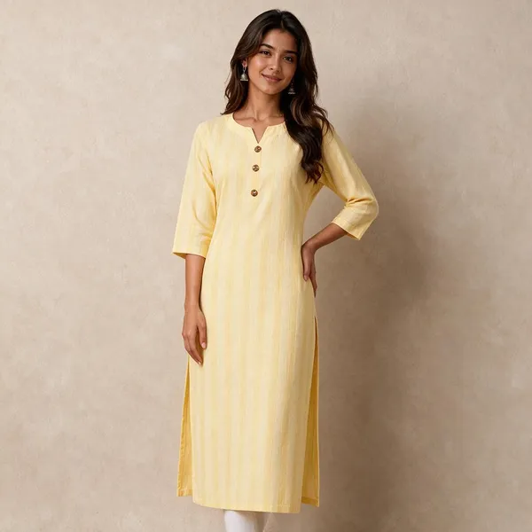 Yellow_Cotton_Straight_Kurta_For_Women