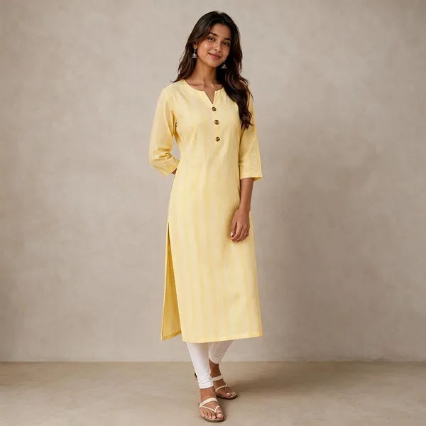 Yellow_Cotton_Straight_Kurta_For_Women