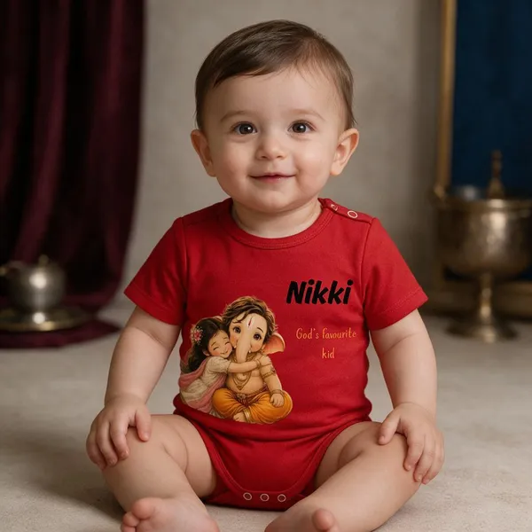 Red_Interlock_Jersey_Short_Sleeve_Printed_Bodysuit_For_Babies