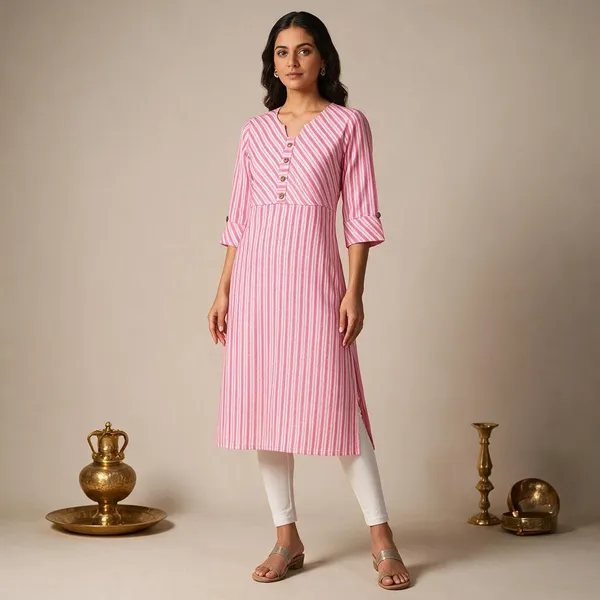 Pink_Cotton_Striped_Straight_Kurta_For_Women