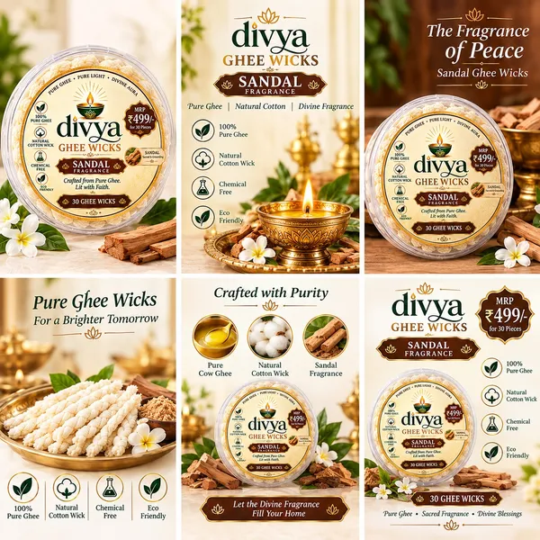 Ghee_Cotton_Sandalwood_Fragrance_Pooja_Wicks