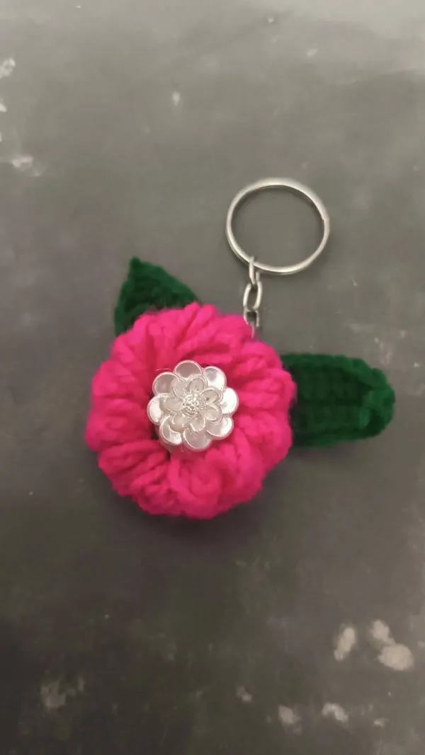 Pink_Wool_Floral_Keychain_For_Women_-_Pack_of_2