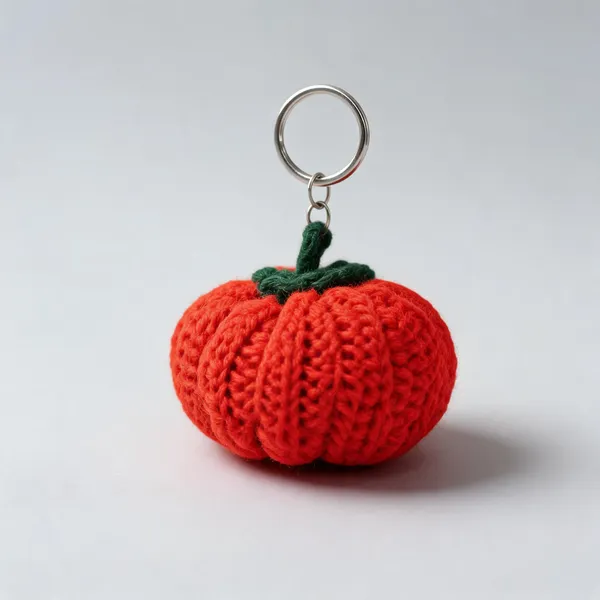 Red_Wool_Pumpkin_Keychain_For_Unisex