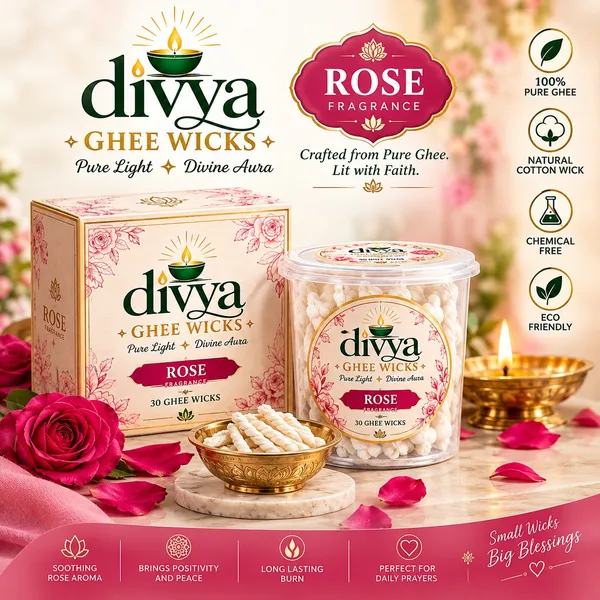 Ghee_Cotton_Rose_Fragrance_Pooja_Wicks