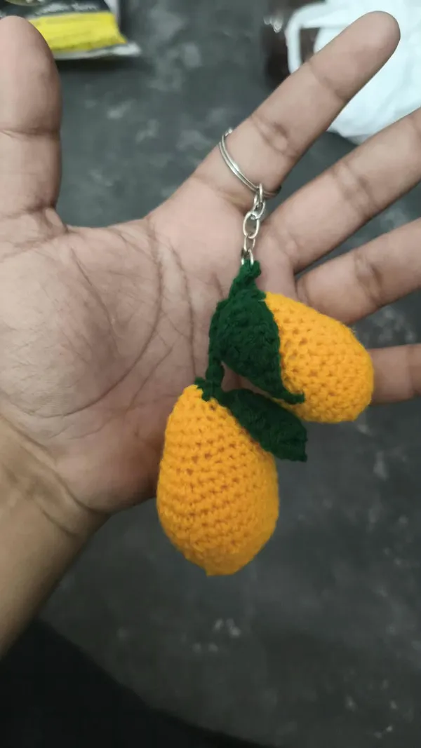 Yellow_Wool_Crochet_Lemon_Keychain_For_Unisex