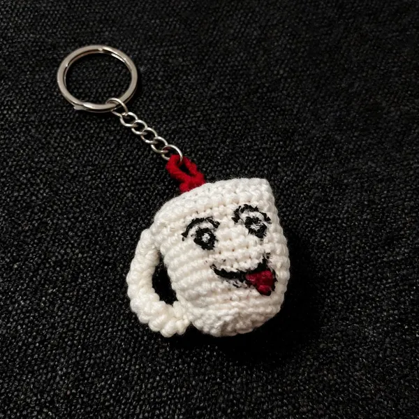 White_Wool_Crochet_Character_Keychain_For_Unisex