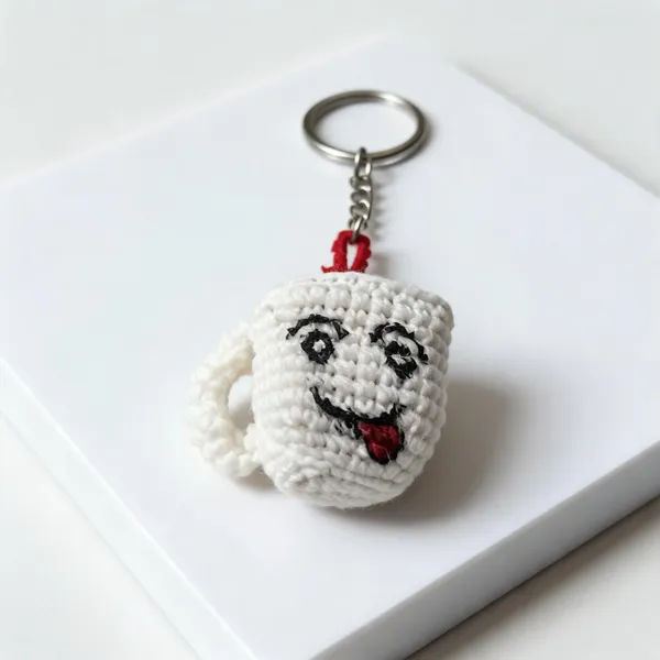 White_Wool_Crochet_Character_Keychain_For_Unisex