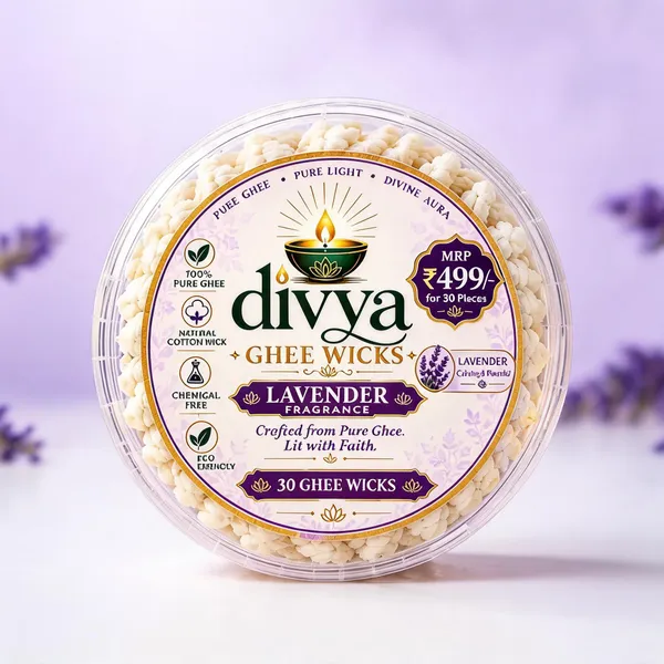 Ghee_Cotton_Lavender_Fragrance_Pooja_Wicks_Pack_Of_30