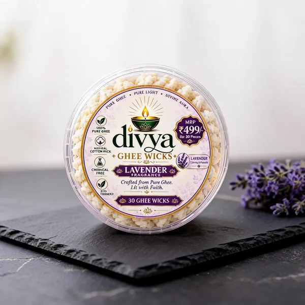 Ghee_Cotton_Lavender_Fragrance_Pooja_Wicks_Pack_Of_30