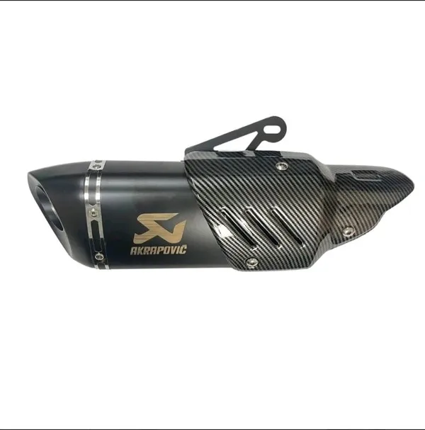 Black_Motorcycle_Exhaust_Muffler_With_Carbon-Pattern_Heat_Shield