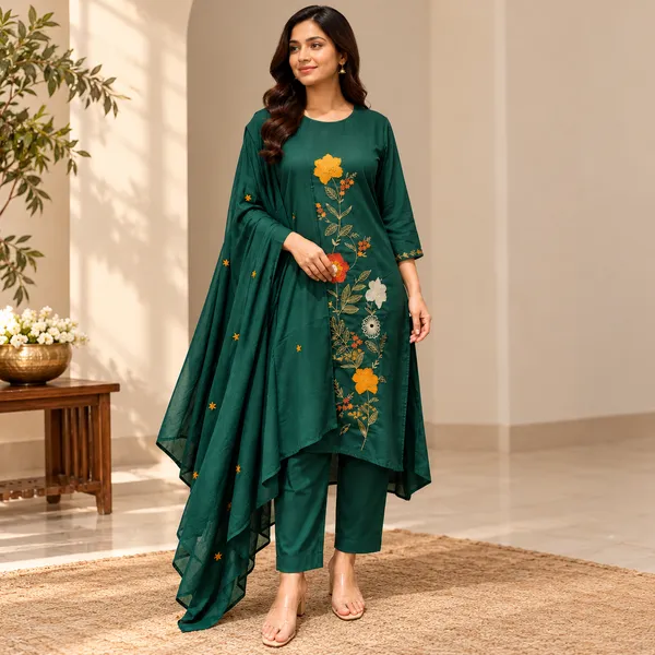 Green_Cotton_Straight_Fit_Readymade_Suit_For_Women