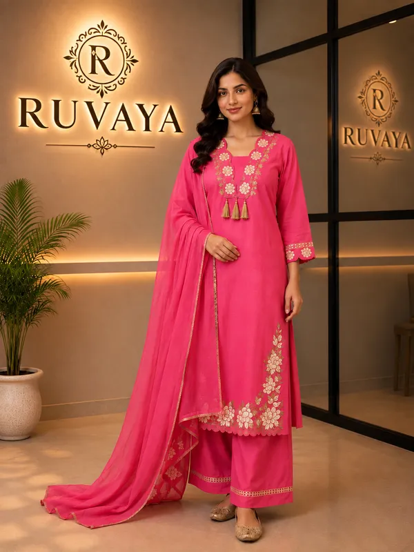 Pink_Cotton_Embroidered_Straight_Suit_Set_For_Women