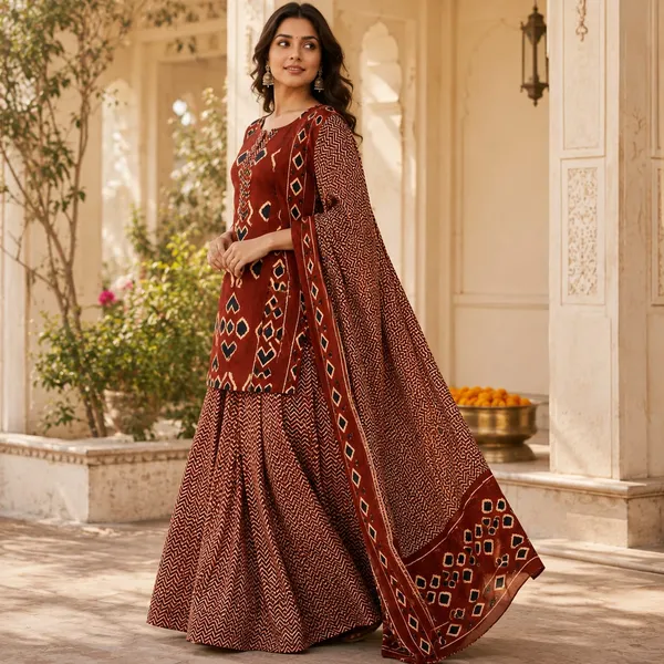 Maroon_Printed_Flared_Ethnic_Lehenga_Set_For_Women