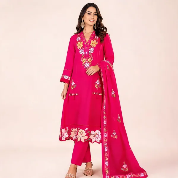 Pink_Cotton_Embroidered_Straight_Suit_Set_For_Women