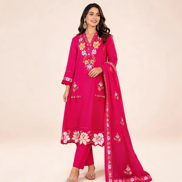 Pink_Cotton_Embroidered_Straight_Suit_Set_For_Women