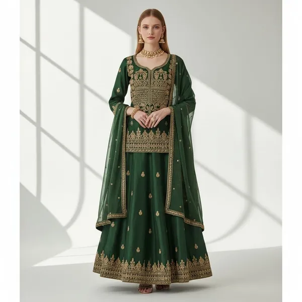 Green_Embroidered_Flared_Anarkali_Suit_Set_For_Women
