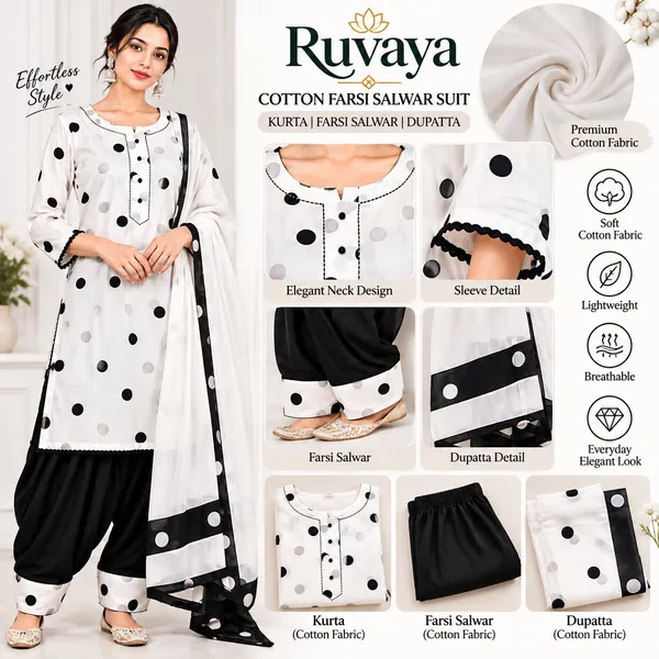 White_Cotton_Printed_Farsi_Salwar_Suit_Set_For_Women