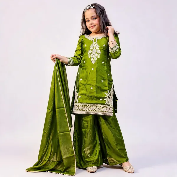Green_Embroidered_Ethnic_Salwar_Suit_For_Girls