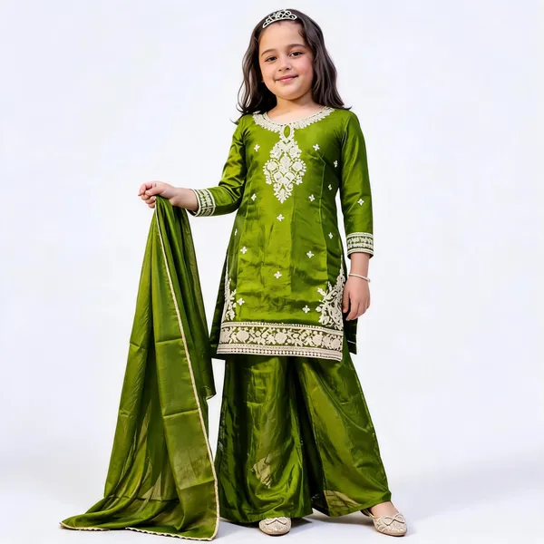 Green_Embroidered_Ethnic_Salwar_Suit_For_Girls
