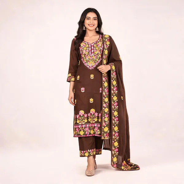 Brown_Mul_Chanderi_Embroidered_Suit_Set_For_Women