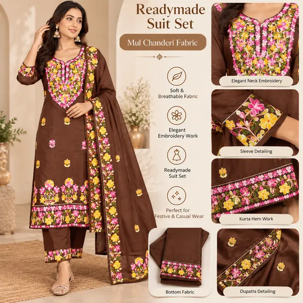 Brown_Mul_Chanderi_Embroidered_Suit_Set_For_Women
