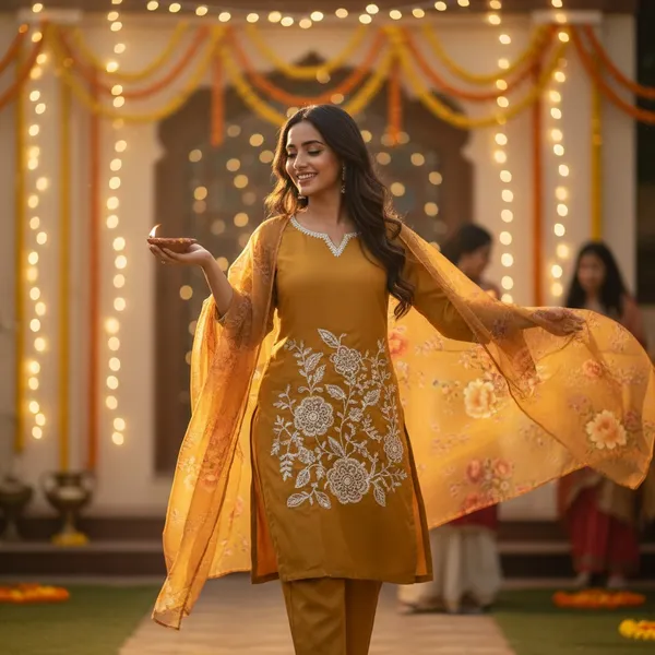 Mustard_Embroidered_Straight_Kurta_Set_For_Women