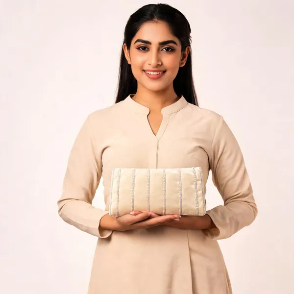 Cream_Beaded_Embroidered_Clutch_Bag_For_Women