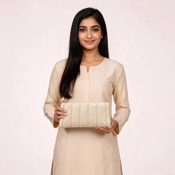 Cream_Beaded_Embroidered_Clutch_Bag_For_Women