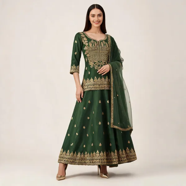 Green_Embroidered_Flared_Anarkali_Suit_Set_For_Women
