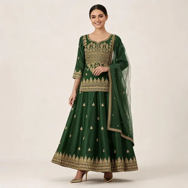 Green_Embroidered_Flared_Anarkali_Suit_Set_For_Women