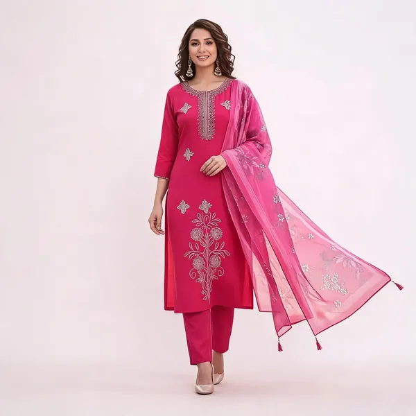 Pink_Embroidered_Straight_Kurta_Set_For_Women