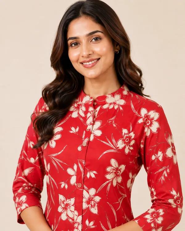 Red_Floral_Straight_Kurta_Set_for_Women