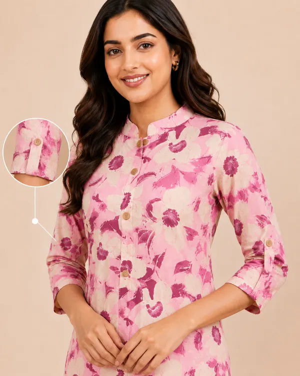 Pink_Floral_Print_Straight_Kurta_Set_for_Women