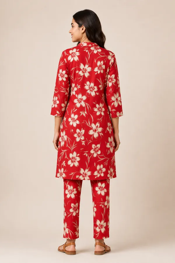 Red_Floral_Straight_Kurta_Set_for_Women