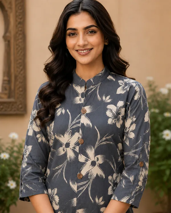 Grey_Floral_Straight_Kurta_Pant_Set_for_Women