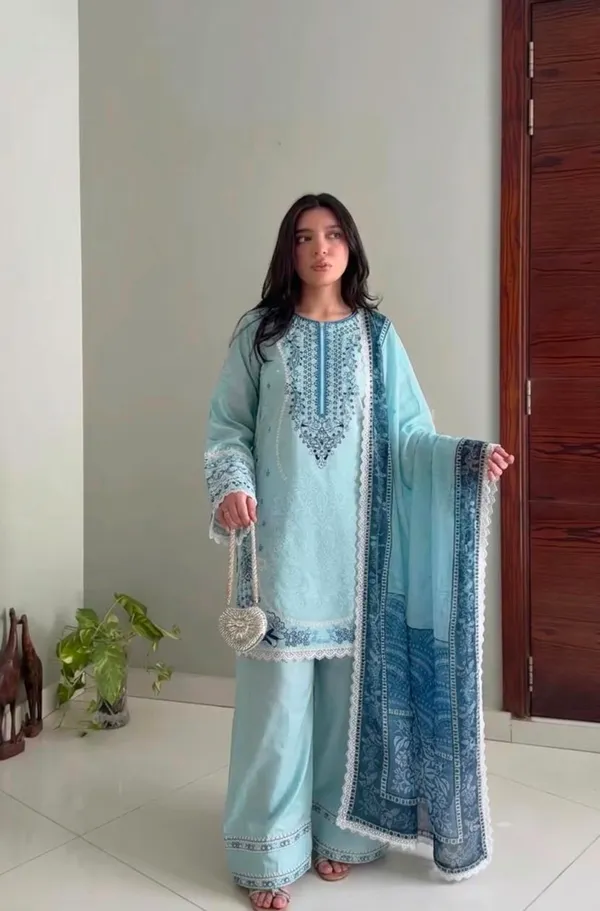 Light_Blue_Printed_Straight_Kurta_Set_For_Women