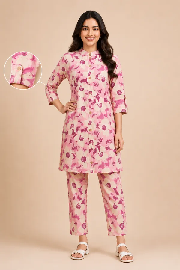 Pink_Floral_Print_Straight_Kurta_Set_for_Women