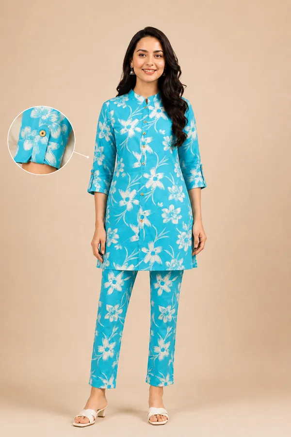 Blue_Floral_Straight_Kurta_Set_for_Women