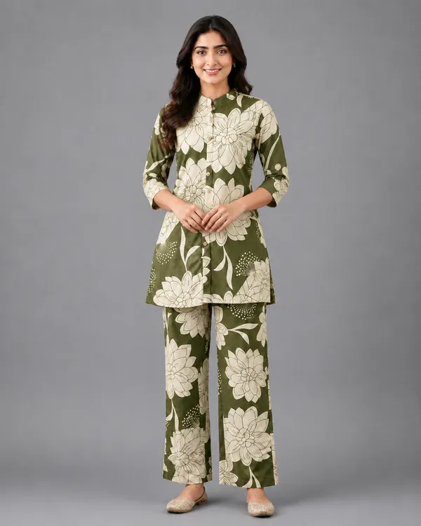 Grey_And_Cream_Floral_Print_Straight_Kurta_Set_for_Women