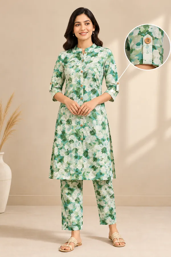Green_Floral_Straight_Kurta_Set_for_Women