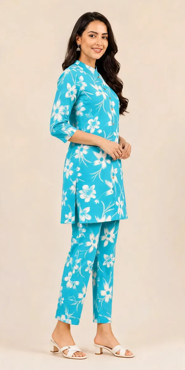 Blue_Floral_Straight_Kurta_Set_for_Women