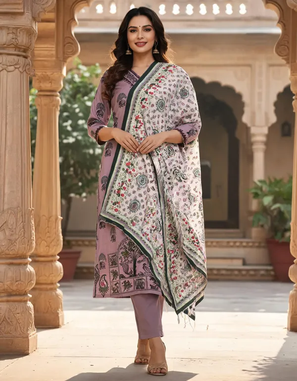 Mauve_Printed_Straight_Kurta_Set_For_Women