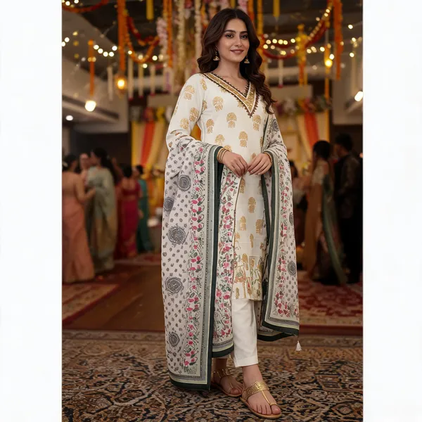 Cream_Printed_Straight_Kurta_Dupatta_Set_For_Women