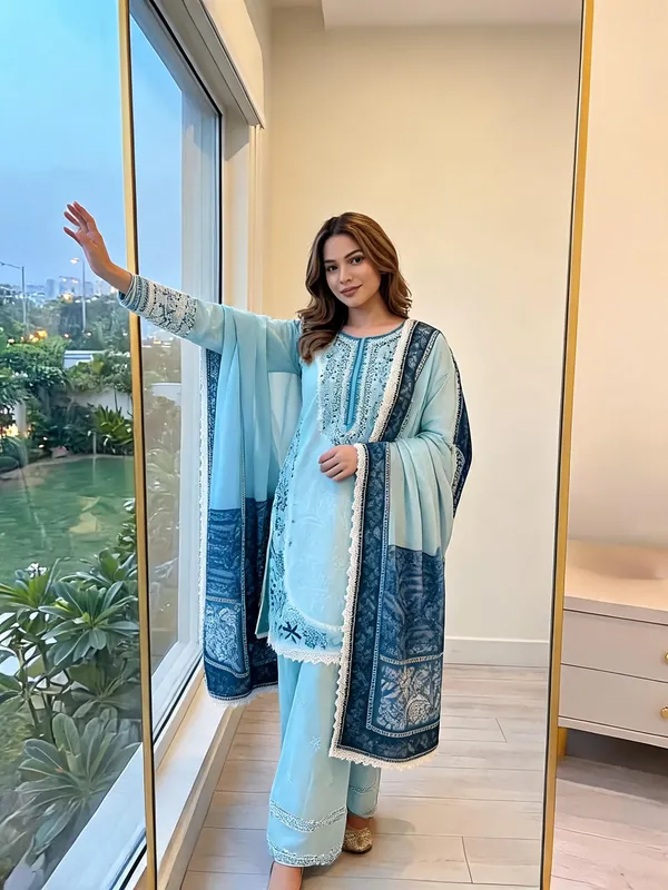 Light_Blue_Printed_Straight_Kurta_Set_For_Women