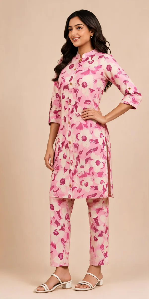 Pink_Floral_Print_Straight_Kurta_Set_for_Women