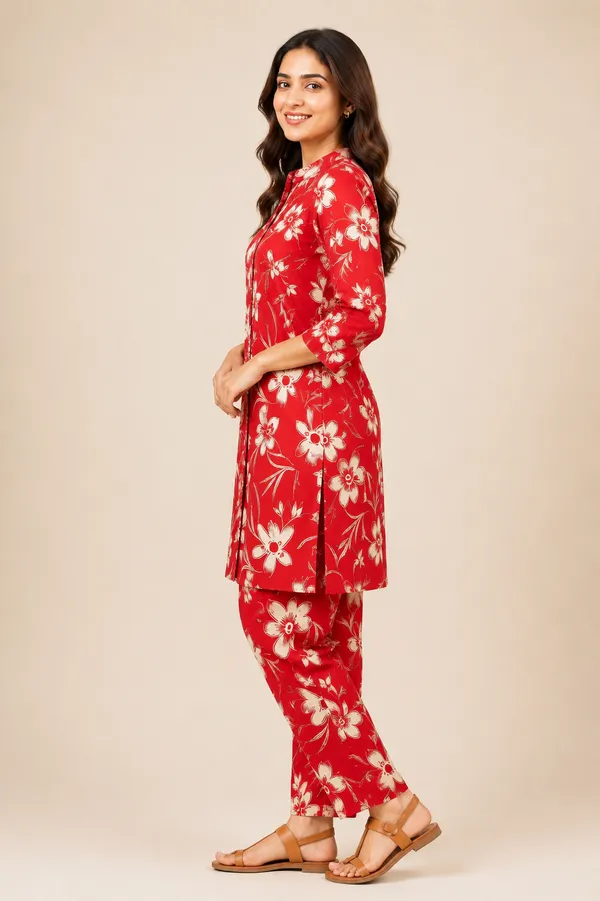 Grey_And_Cream_Floral_Print_Straight_Kurta_Set_for_Women
