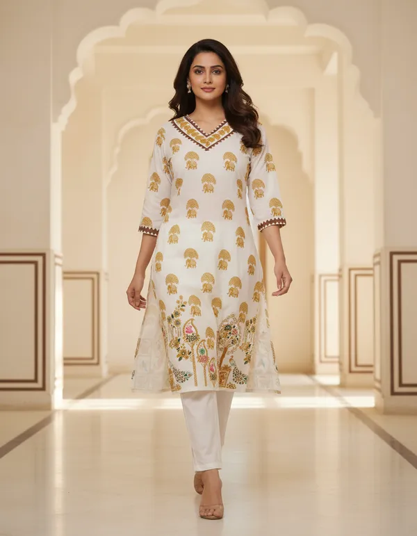 Cream_Printed_Straight_Kurta_Dupatta_Set_For_Women