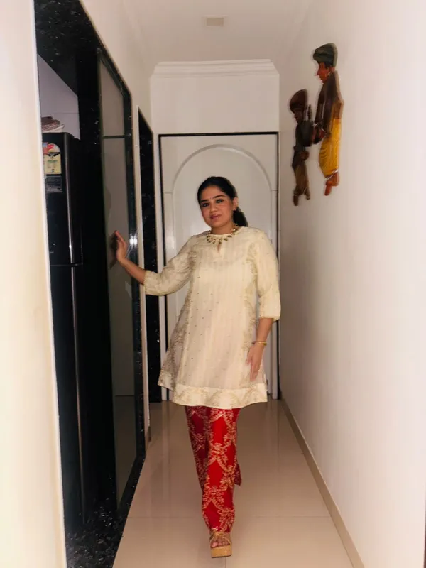 Cream_Chanderi_Printed_Straight_Kurta_Pant_Set_For_Women