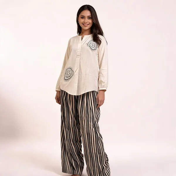 Cream_Cotton_Relaxed_Fit_Embroidered_Kurta_Set_For_Women